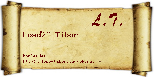Losó Tibor névjegykártya