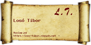 Losó Tibor névjegykártya